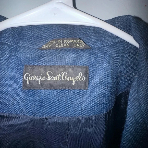 Giorgio Sant’ Angelo women’s blue‎ textured blazer 12 double breasted topcoat - Picture 5 of 6